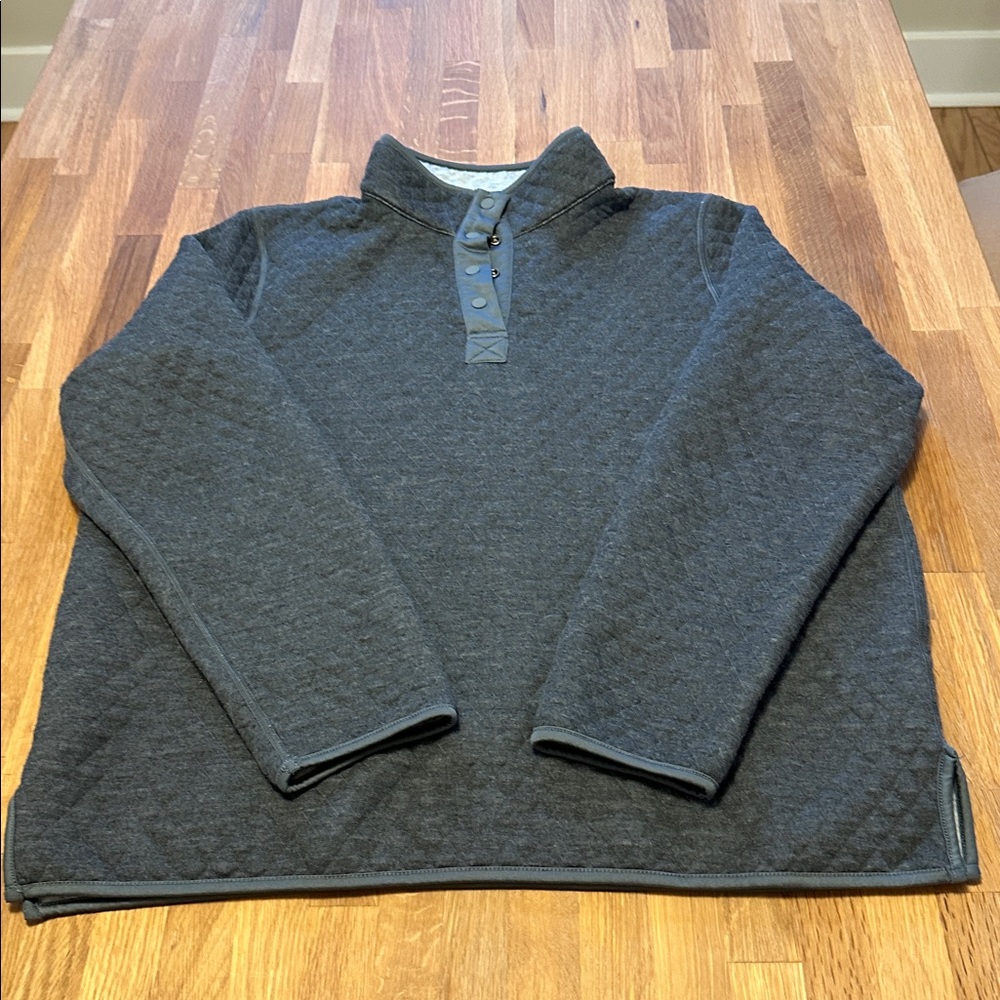 Marine Layer Gray Quilted Reversable Pullover